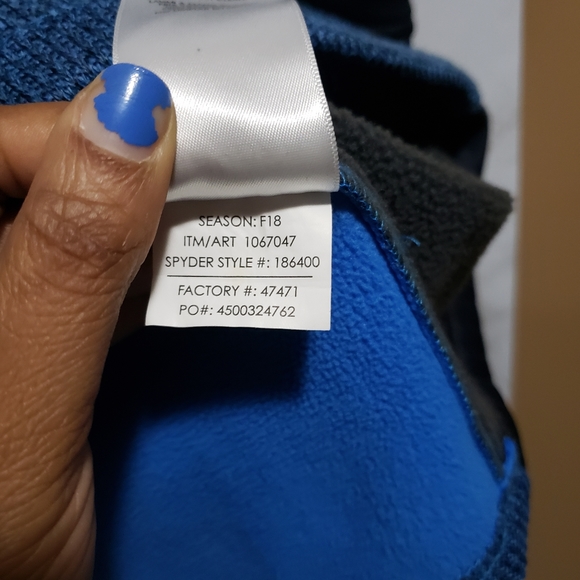 Spyder Outbound Pullover Sweatshirt Blue/Orange Men's Medium 186400 - Picture 6 of 8